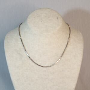 Monet Choker Necklace Silver Tone Box Links
